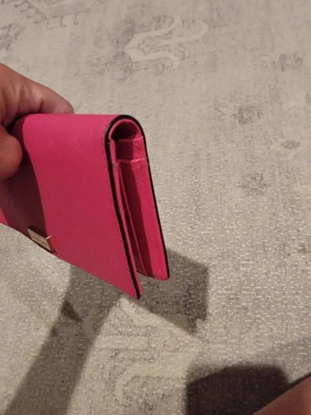 kate spade Hot Pink Saffiano Leather Zip Wallet
